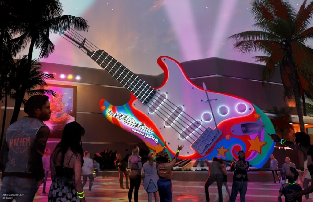 Nova Montanha russa dos muppets: Rock'n Roller Coaster substitui a temática do Aerosmith pelos Muppets (Arte Conceitual)