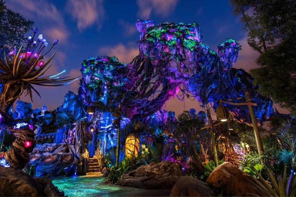 pandora brilha à noite no animal kingdom